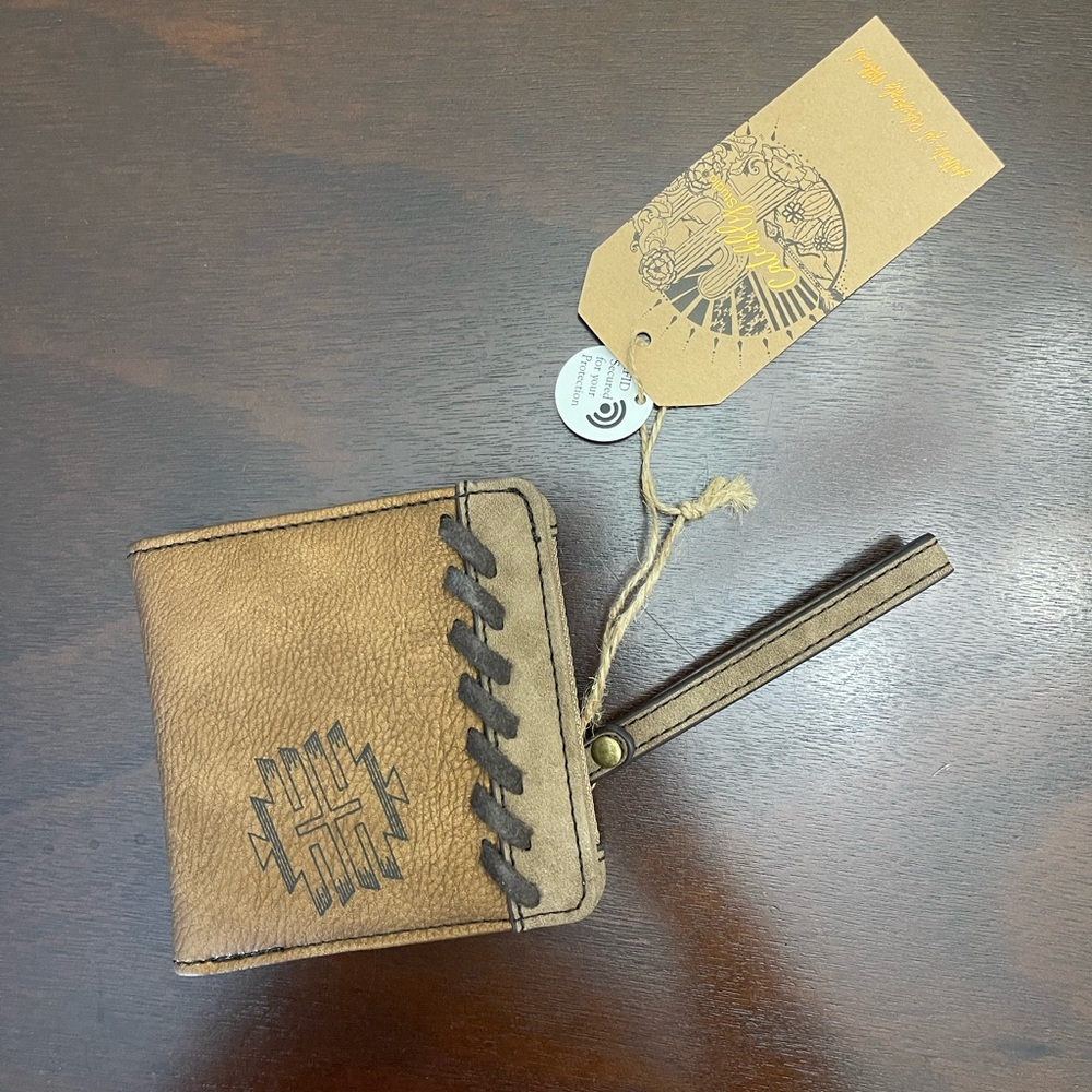 Catchfly western wallet with strap.  Brand New. RFID